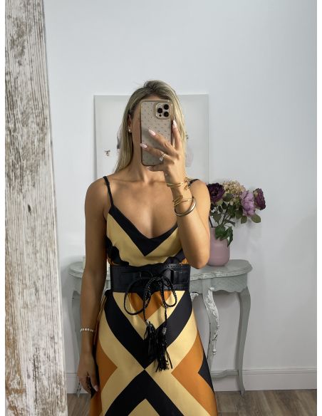 Fajín efecto piel negro