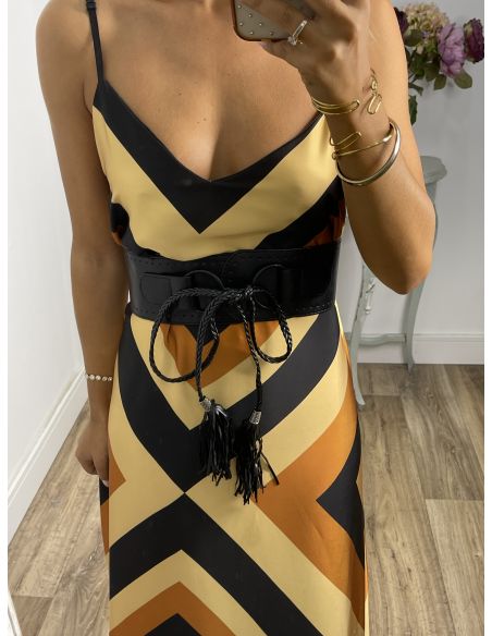 Fajín efecto piel negro