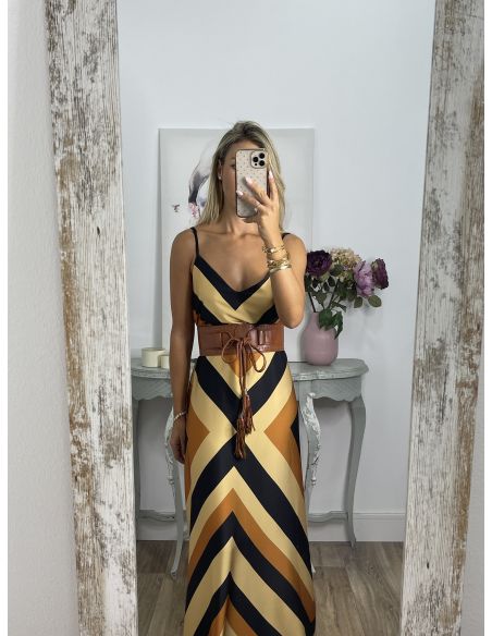 Fajín efecto piel marrón