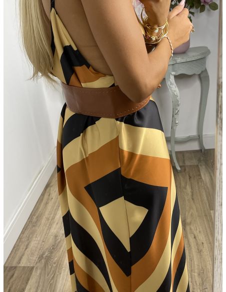 Fajín efecto piel marrón