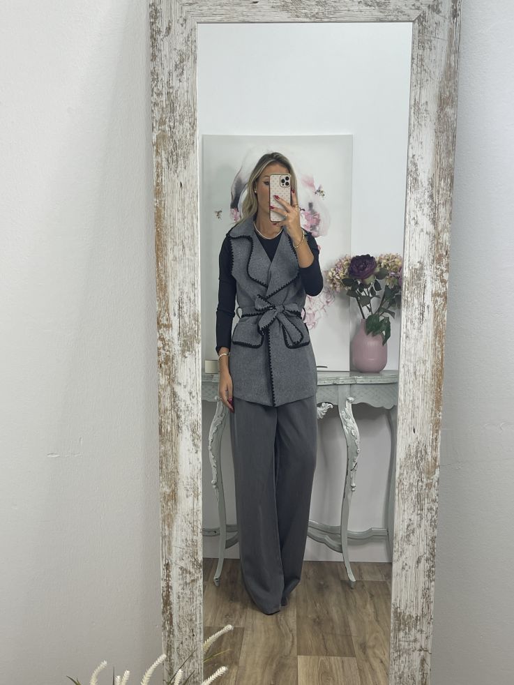 Pantalón pinza gris