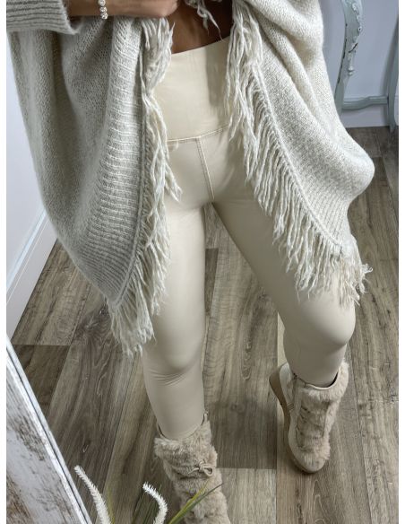 Leggin efecto cuero mate vainilla