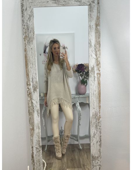 Leggin efecto cuero mate vainilla