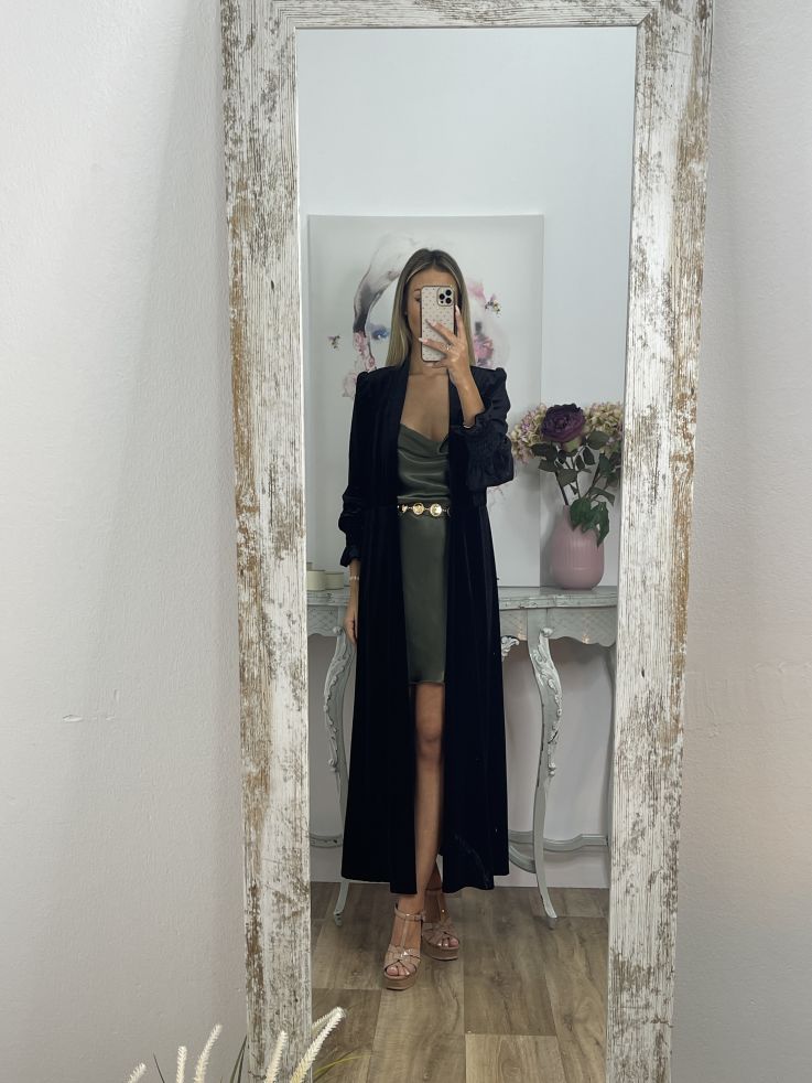 Vestido verde tiranta cadena