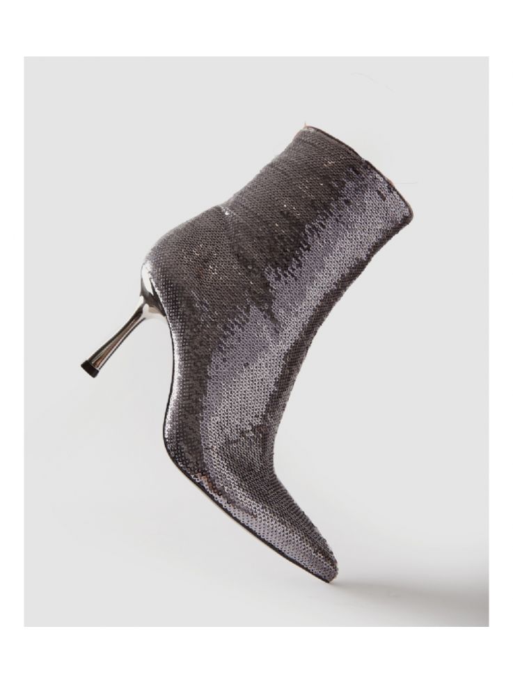 Botín lentejuelas plateado