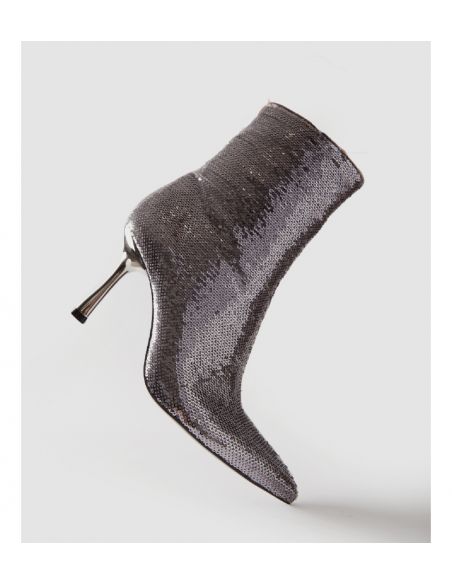 Botín lentejuelas plateado