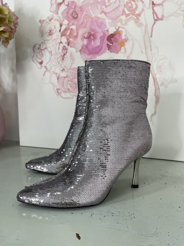 Botín lentejuelas plateado