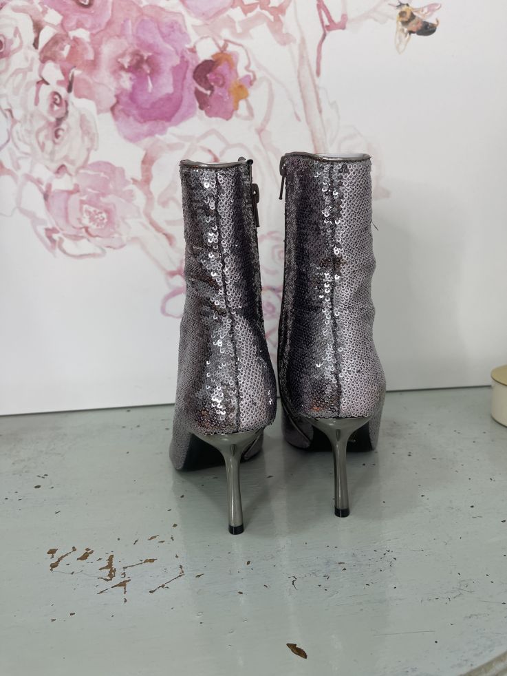 Botín lentejuelas plateado