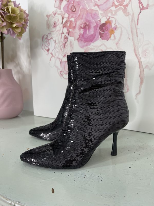 Botín lentejuelas negro