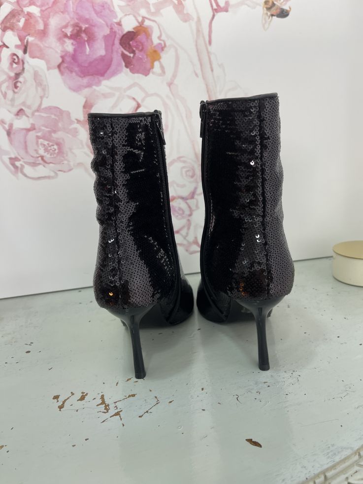 Botín lentejuelas negro