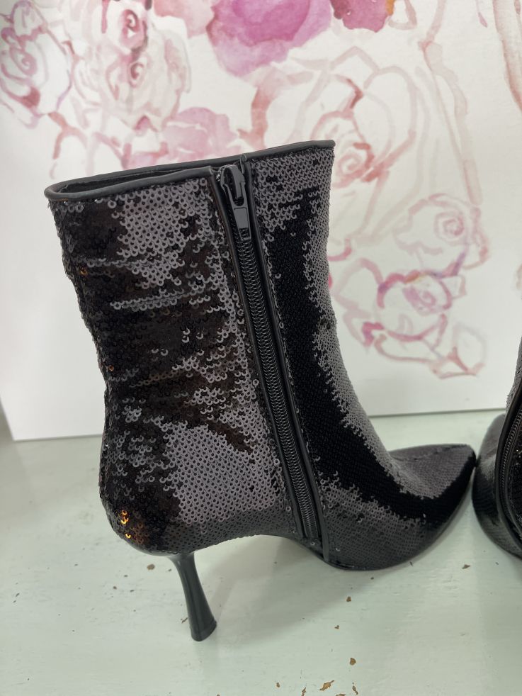 Botín lentejuelas negro