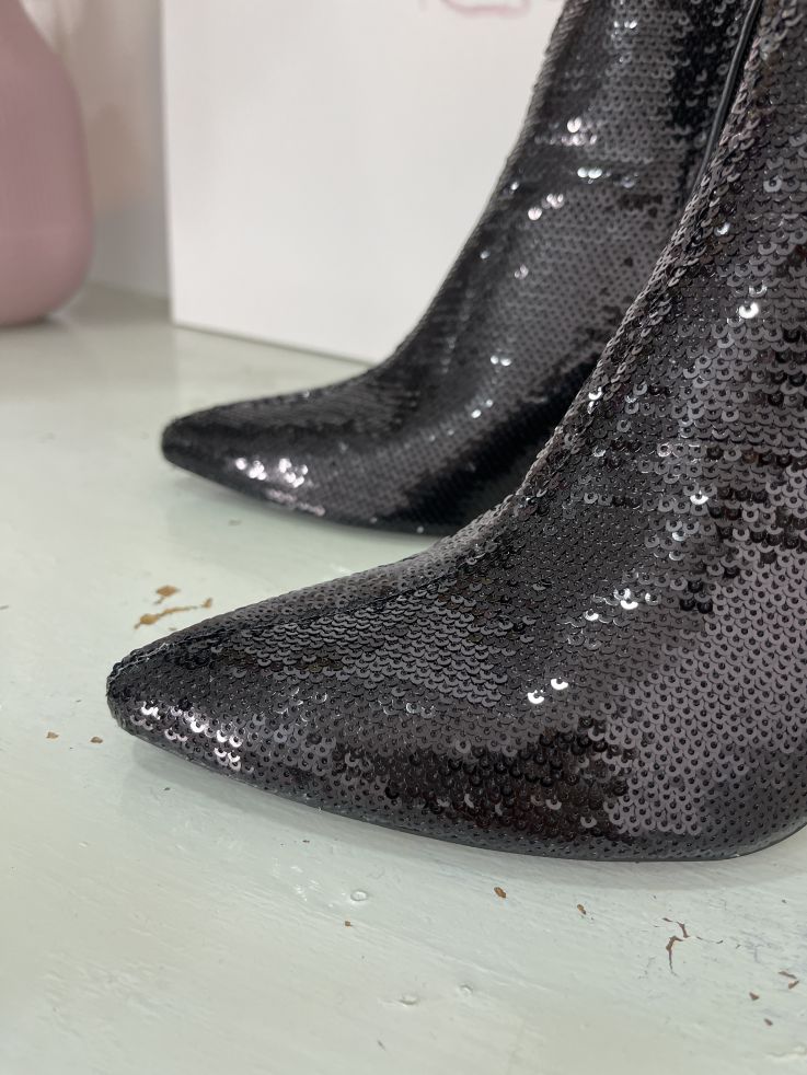 Botín lentejuelas negro