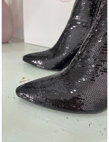 Botín lentejuelas negro