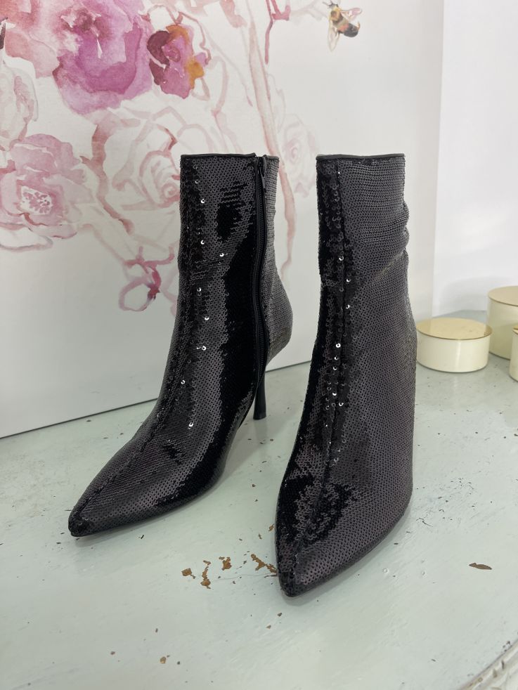 Botín lentejuelas negro