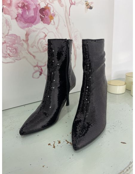 Botín lentejuelas negro