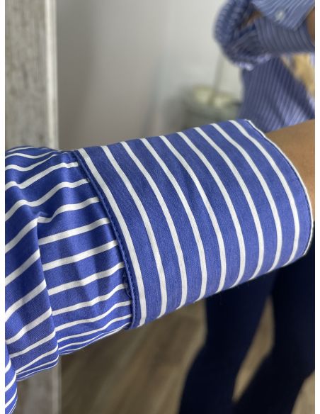 Camisa rayas azul y blanca básica
