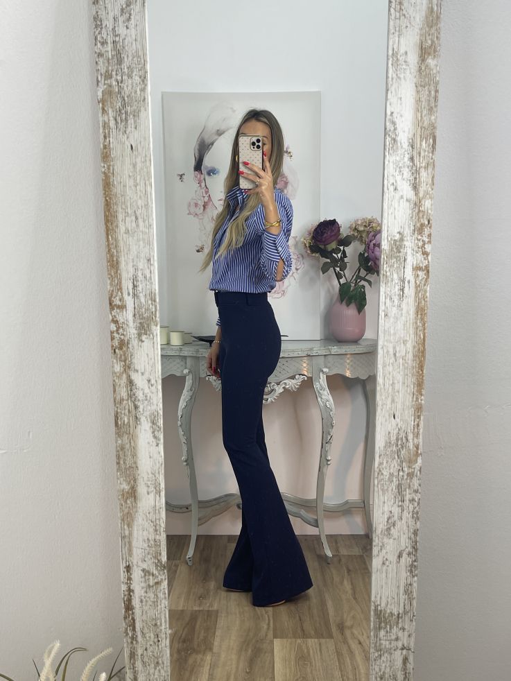 Camisa rayas azul y blanca básica Camisa rayas azul y blanca básica