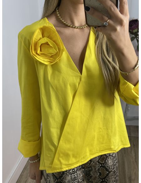 Camisa flor amarillo