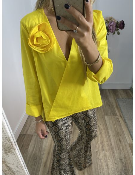 Camisa flor amarillo