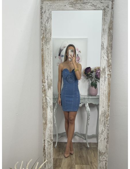 Vestido vaquero flor