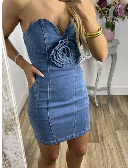 Vestido vaquero flor