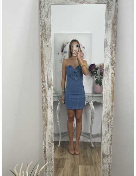 Vestido vaquero flor