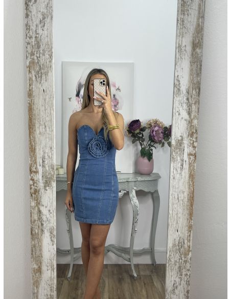 Vestido vaquero flor