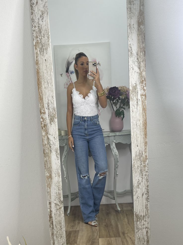 Bralett guipur Blanco
