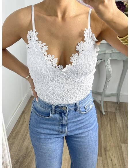 Bralett guipur Blanco