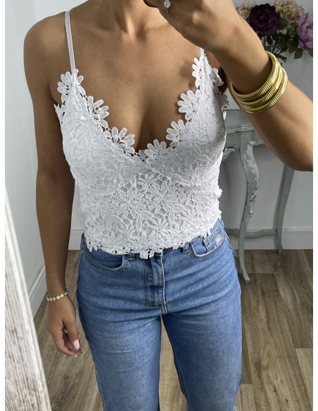Bralett guipur Blanco