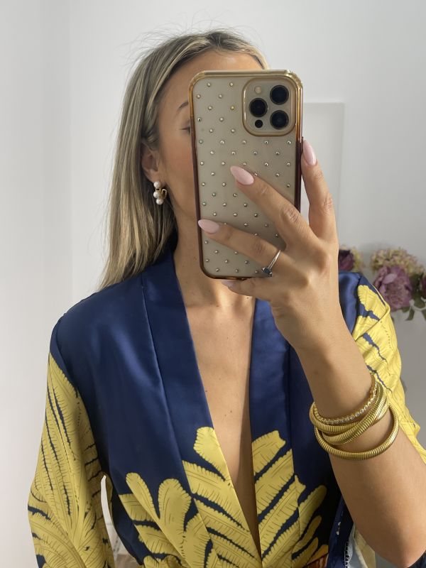 Pendientes tipo aro con perlas