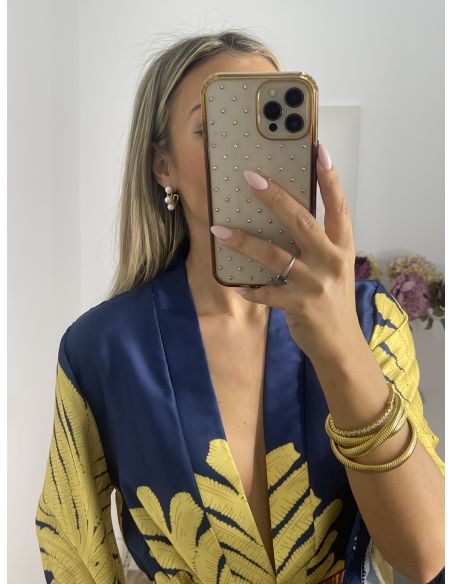 Pendientes tipo aro con perlas