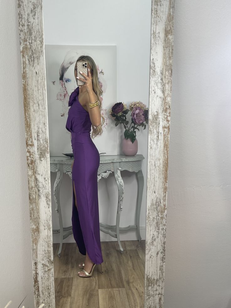 Vestido flores morado sale