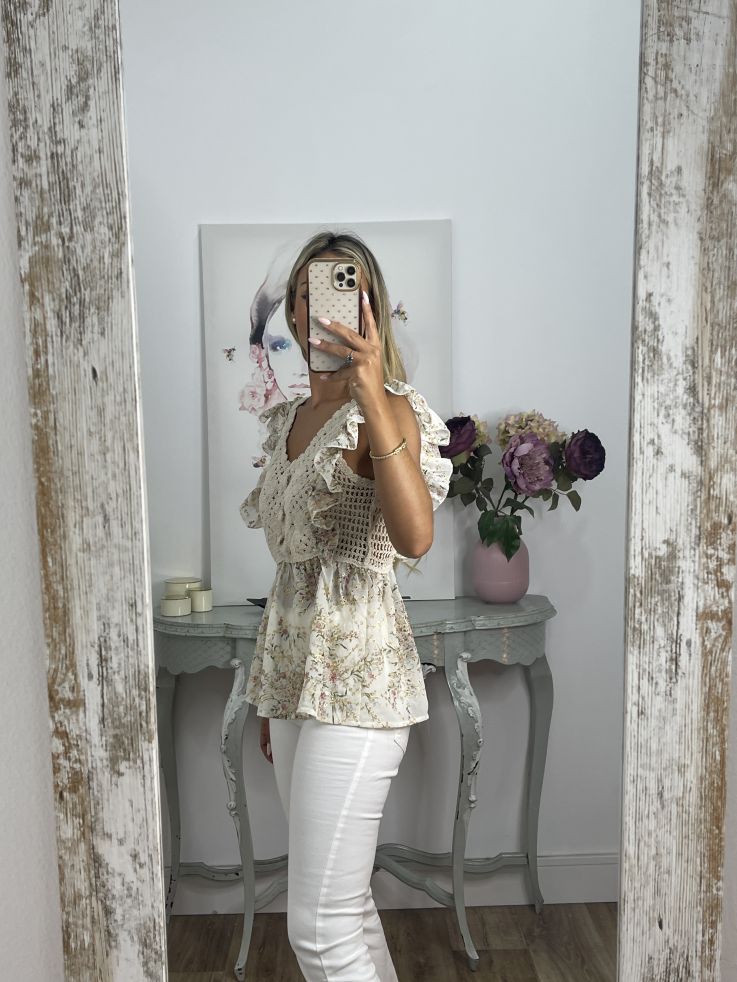 Top crochet de flores