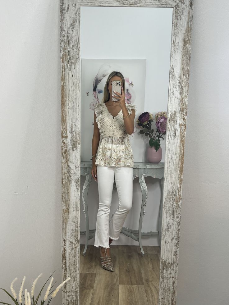 Top crochet de flores