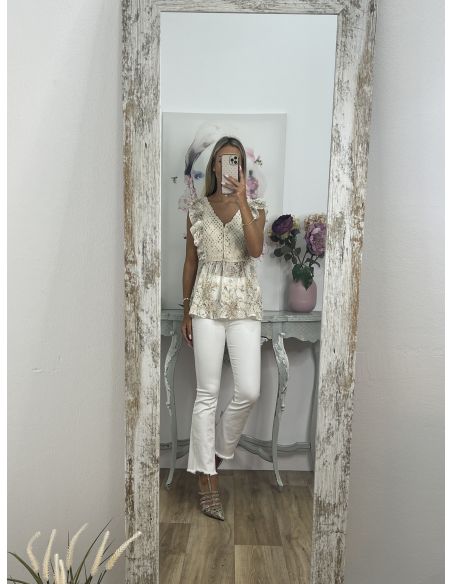 Top crochet de flores