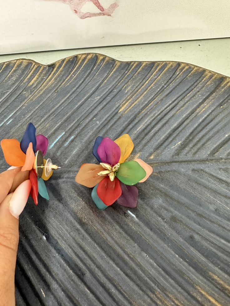 Pendientes flor colores