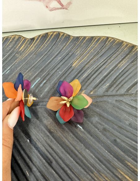 Pendientes flor colores