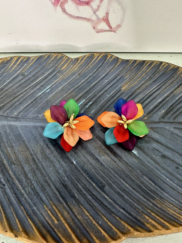 Pendientes flor colores