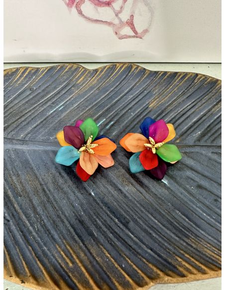 Pendientes flor colores