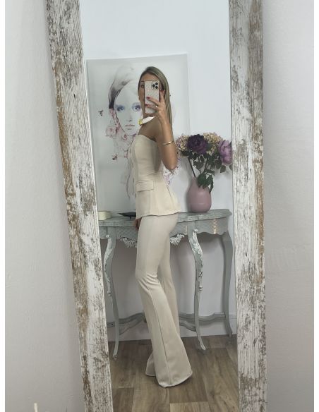 Corpiño beige escote corazón