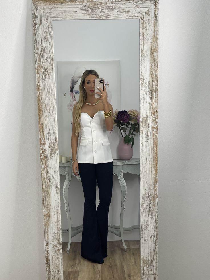 Corpiño blanco escote corazón