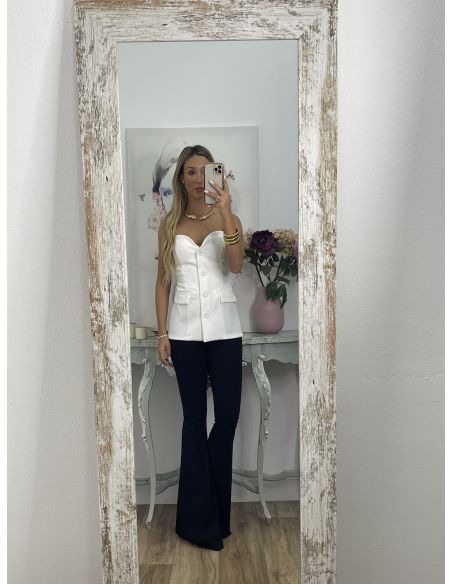 Corpiño blanco escote corazón