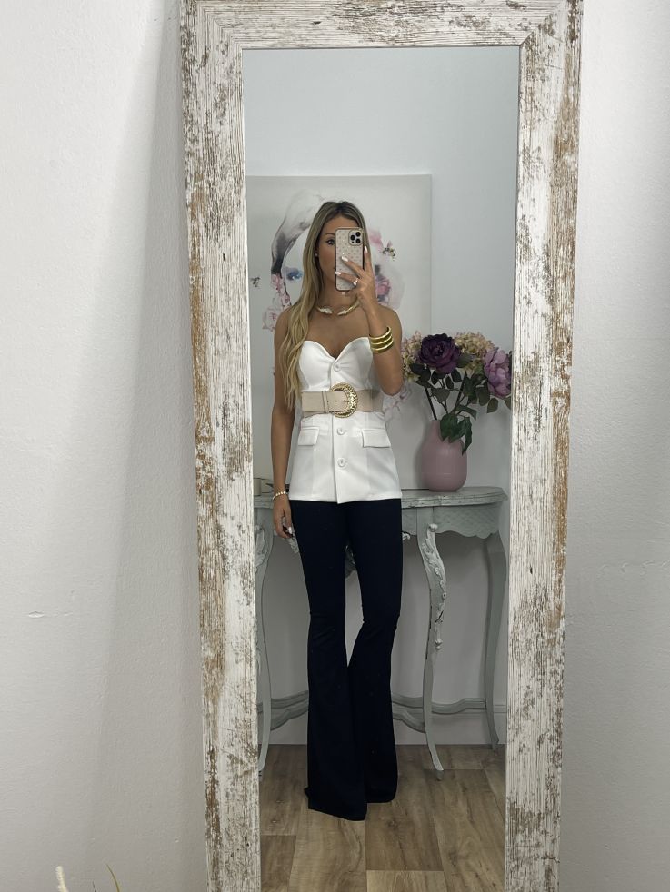 Corpiño blanco escote corazón