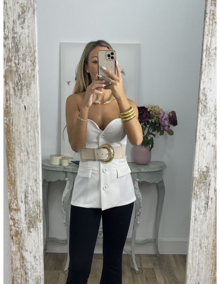 Corpiño blanco escote corazón