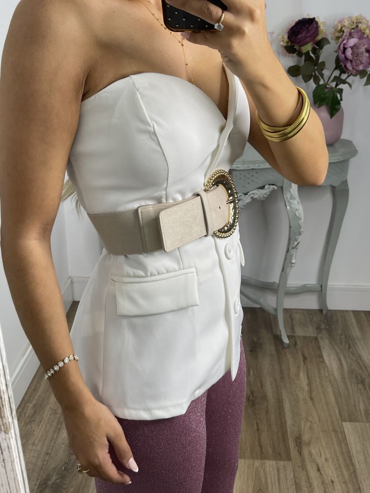 Corpiño blanco escote corazón