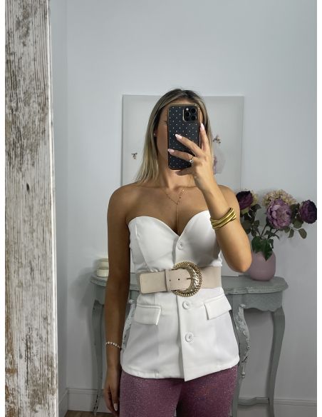 Corpiño blanco escote corazón
