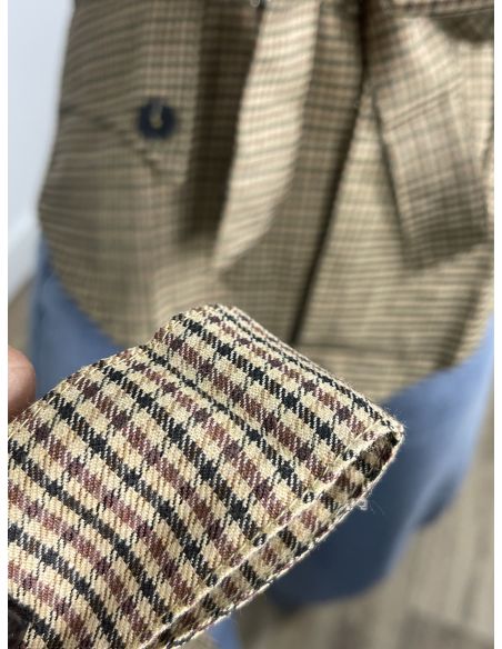 Chaleco Calé de cuadros camel