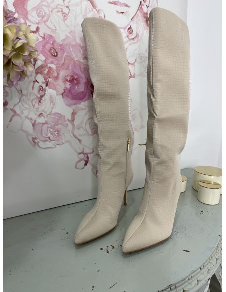 Botas tornasoladas hueso