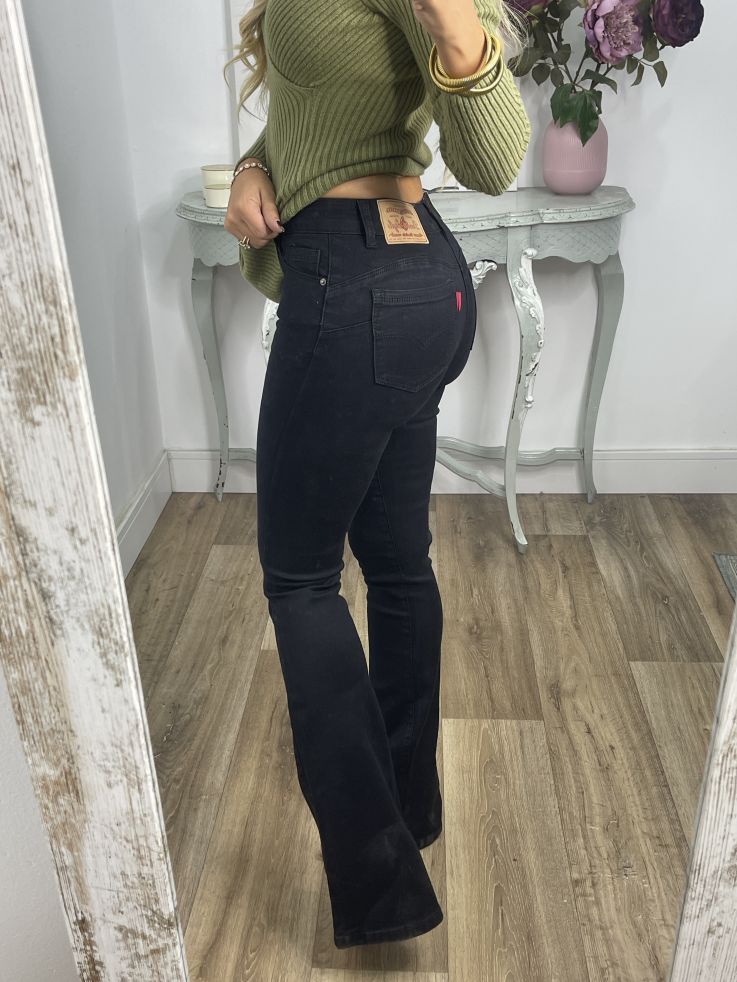 Jeans Iria negro de campana